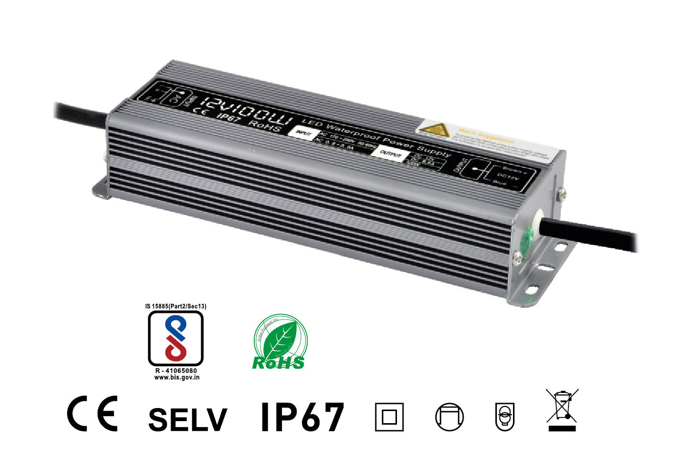 100W Waterproof LED Driver - 12V