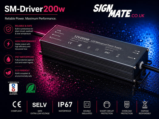200W Waterproof LED Driver - 12V